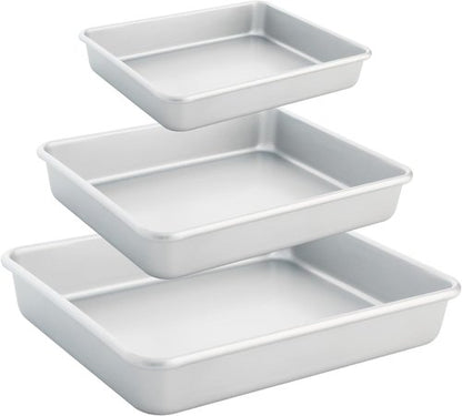 Deep Baking Pans Set by Siliver - Nonstick Heavy Duty Bakeware for Lasagna & Brownies | 9/11/13 Inch