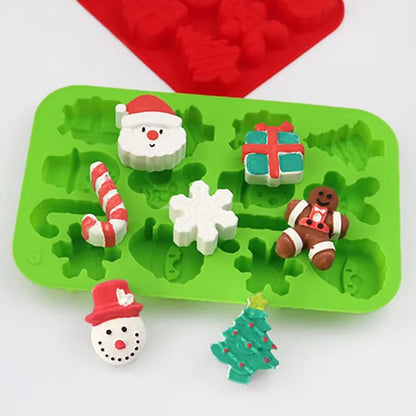 Christmas Theme Silicone Molds 2 Pack – 7 Holiday Shapes Candy Chocolate Gelatin Ice Cubes