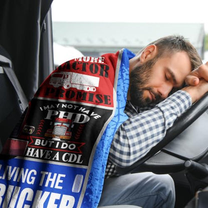 Blue Truck Driver Blanket for Men - 60 x 50 Inches - Appreciation Gift