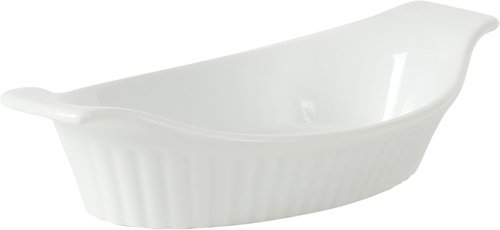 Gibson Home Gracious Dining Oval Au Gratin Baking Dishes - 4-Piece Set, 9 oz Ceramic Casserole Bowls, White