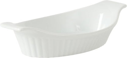 Gibson Home Gracious Dining Oval Au Gratin Baking Dishes - 4-Piece Set, 9 oz Ceramic Casserole Bowls, White