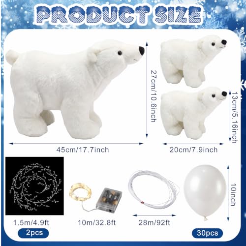 Giant Polar Bear Christmas Decoration LED Plush Bear - Winter Holiday Decor