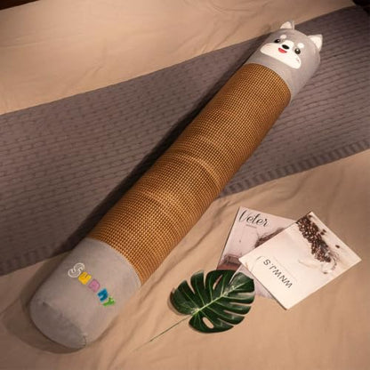 Rattan Woven Cool Hug Pillow - Full Body Support Cushion, Gray, 39.4"