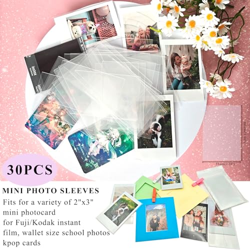 Multicoloured 30pcs Paper Picture Frames for Instax Mini 2x3 Wall Hanging Kit