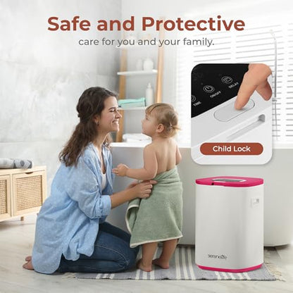 Electric Towel Warmer Bucket 23L with Essential Oils Holder Adjustable Timer