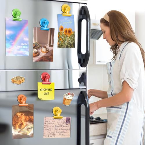 10 Pack Heavy Duty Magnetic Clips for Refrigerator & Whiteboard - Kitchen Organizer & Photo Display