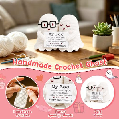 Funny Crochet Ghost Gift for Anniversary Couple - Handmade Humor Gift for Men Women