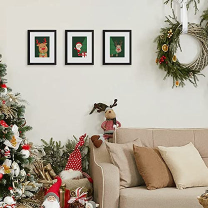 upsimples 16x20 Picture Frame Set of 5, Display Pictures 11x14 with Mat or 16 x 20 Without, Wall Gallery Poster Frames, Natural