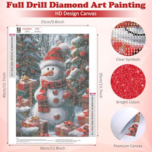 Christmas Diamond Painting Kit for Adults - Snowman, Variation PD030