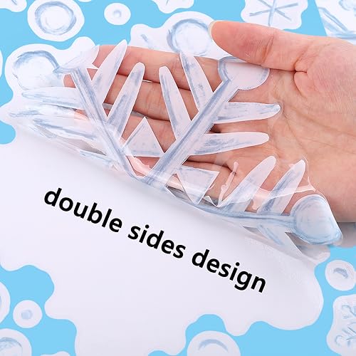 Winter Snowflake Window Decals Set - Blue Christmas Stickers for Home Decor - Snowflake Variation