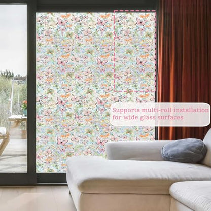Butterfly Stained Glass Window Film - Sunroof Decals for Car, UV Protection, Privacy