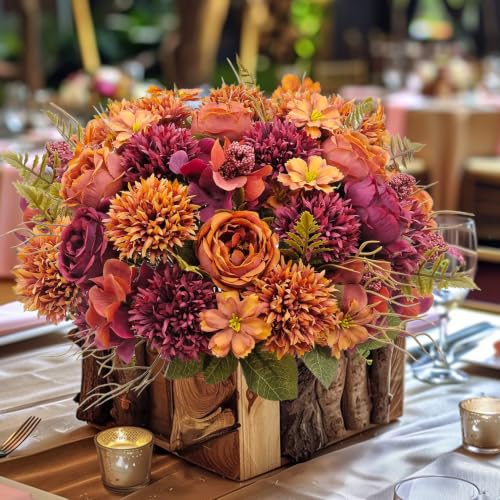 Artificial Fall Flowers Bouquet - Autumn Floral Arrangements for Home Decor