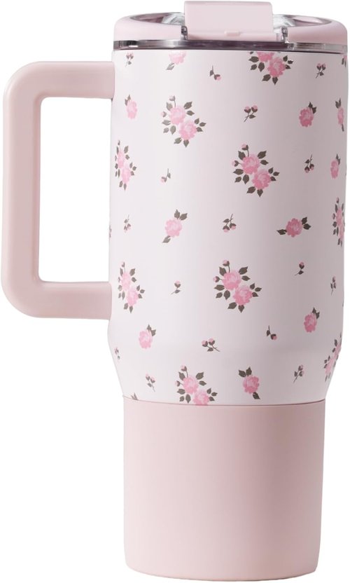 HydroJug Coffee Traveler 20 oz - Insulated, Leak-Resistant Ceramic Travel Mug | Hot & Cold Drinks, Wildrose