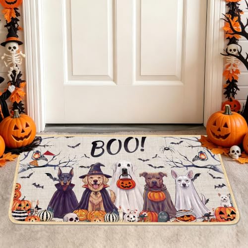 Halloween Ghost Dog Doormat 28x16 inches - Ghost Puppy Variation
