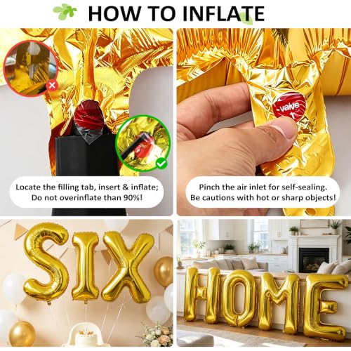 Large Gold Letter A Foil Balloon - 40 Inch Helium Alphabet for Party Decorations - Gold Letter a