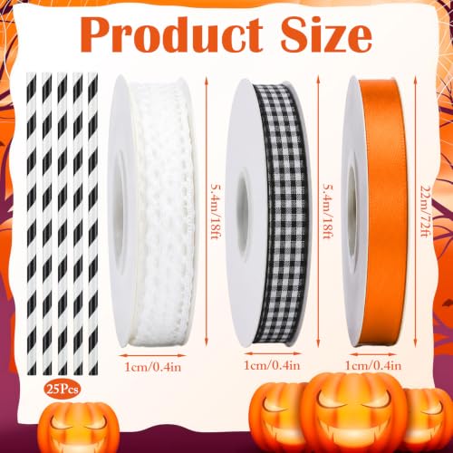 Halloween Plastic Drink Buckets Set with Ribbons and Accessories - 24 Pack