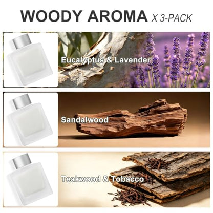 Reed Diffuser Set of 3 with Eucalyptus Lavender, Sandalwood & Teakwood Fragrance