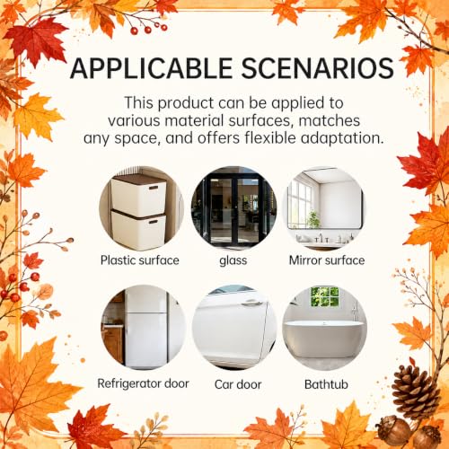 Fall Static Window Clings Cute Squirrel Maple Leaf Pinecone Thanksgiving Decor - Colorful 3