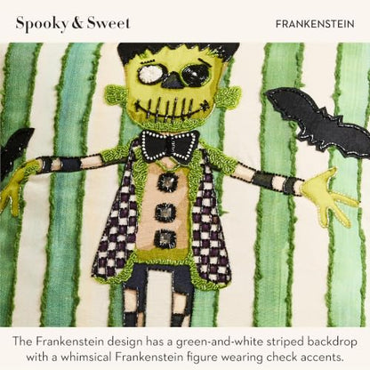 Halloween Frankenstein Throw Pillow 20x20 - Spooky Fall Decor