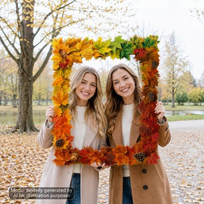 Fall Maple Leaves Photo Prop Frame for Autumn Party Decorations