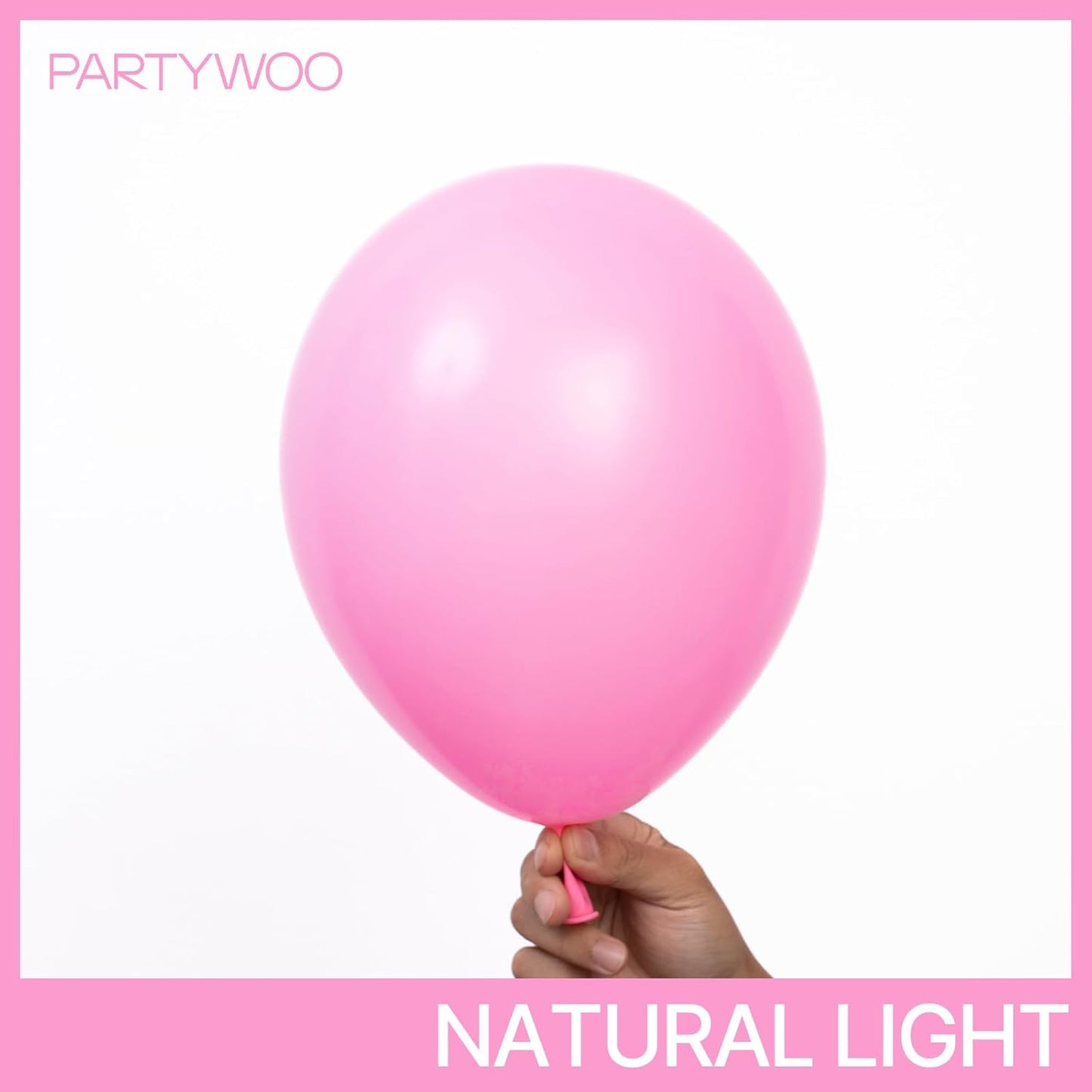 PartyWoo Pink Balloon Arch Kit - 99pcs Matte Pink Balloons in Various Sizes for Baby Showers & Parties