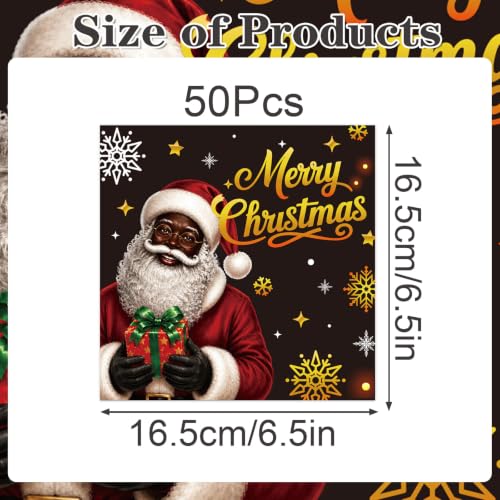 African American Christmas Napkins - 50 Pc Holiday Party Decorations