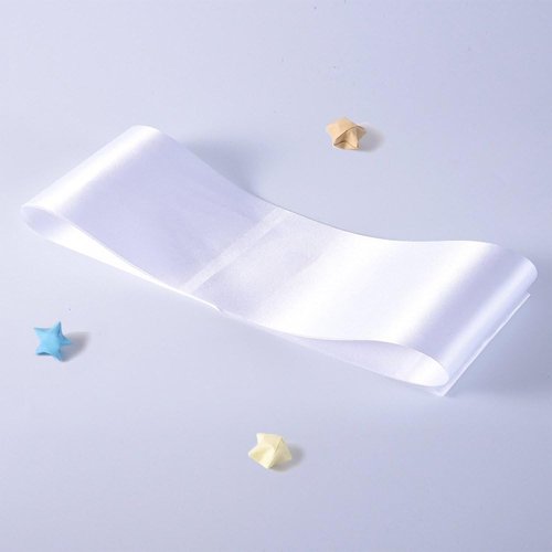 DJDZ 4 Pack White Satin Sashes | Customizable Party Accessories for Weddings & DIY Decor