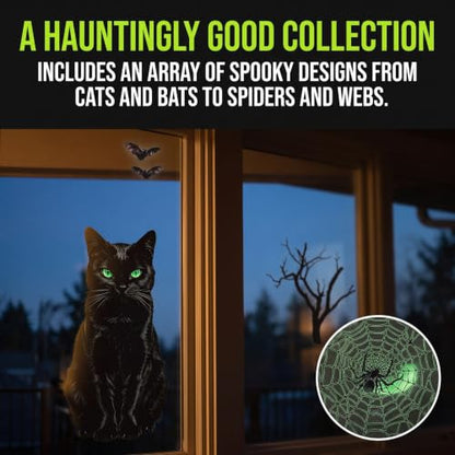 Halloween Black Cat Window Clings - Reusable Static Stickers for Party & Home Decor