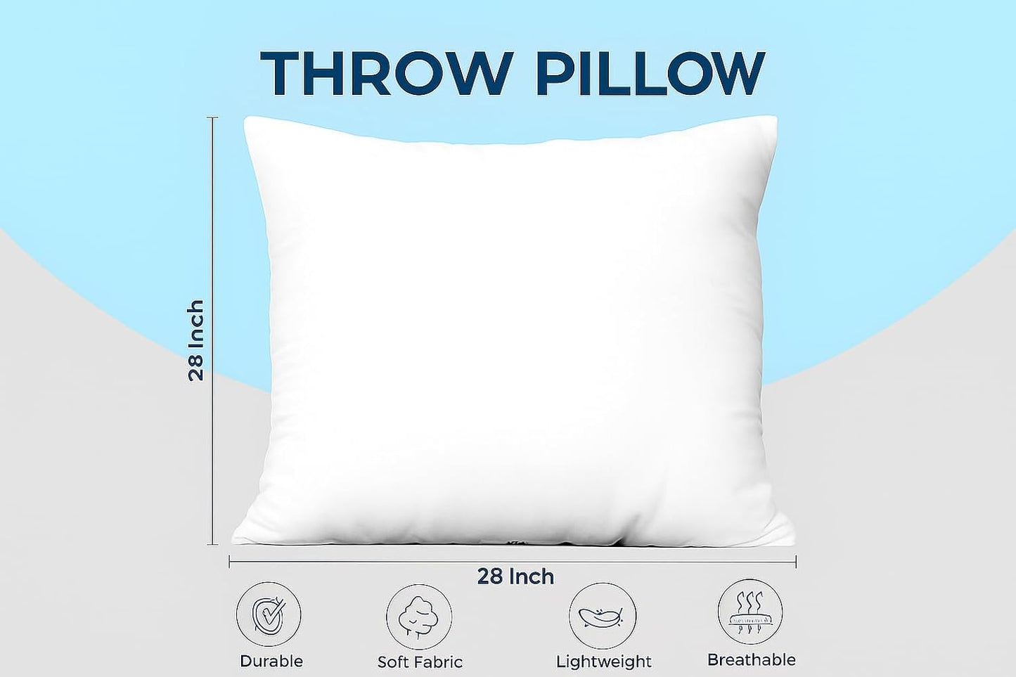 Utopia Bedding Throw Pillow Inserts - Pack of 4 White 28 x 28 Inches | Indoor Decorative Cushions