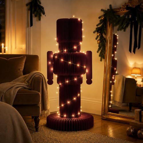 Large Burgundy Red Paper Nutcracker Christmas Honeycomb Decor - Variation of THIS listing
