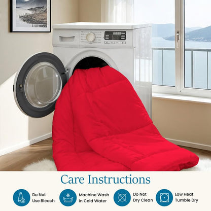 Queen Comforter 100% Egyptian Cotton 400 Series 300 GSM All Season Ultra Soft Red