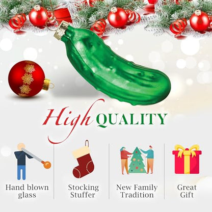 German Christmas Pickle Ornament Hand Blown Glass Tree Decoration