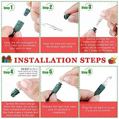 Mudder 100 Pcs Mini Christmas 2.5 Volt Replacement Light Bulbs for Christmas Trees Decorative Light Supplies Indoor Outdoor Xmas Decor, 0.17 Ampere, 0.42 Watt (Clear)