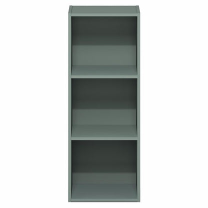 Furinno LUDER Book Shelf, 3-Cube Bookshelf, Bookcase with Open Shelves, 9.3 x 12 x 31.5, Easy Assembly, for Living Room, Bedroom, Home Office, Sage Green