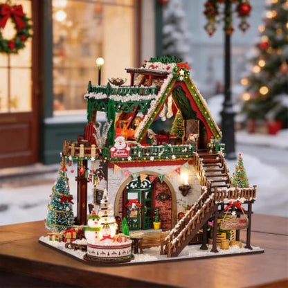 DIY Miniature Dollhouse Kit with Log Cabin Design, Christmas Ornament Craft