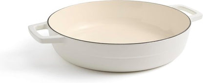 Martha by Martha Stewart 3.5 QT Enameled Cast Iron Braiser with Lid - Elegant Crescent Moon Color