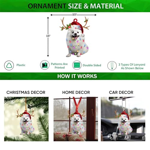 Pomeranian Christmas Ornament Flat Decor - Variation 3
