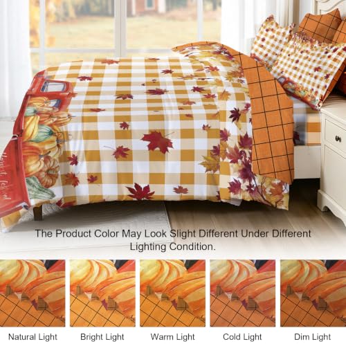 Halloween Orange King Comforter Set - All Season Fall Bedding 7 Piece