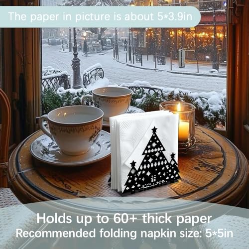 Christmas Pine Tree Napkin Holder Black Metal Table Decor - Variation of Pine Tree