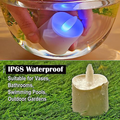 Rechargeable Flameless Tea Lights with Remote & Charging Base - RGB 6PCS