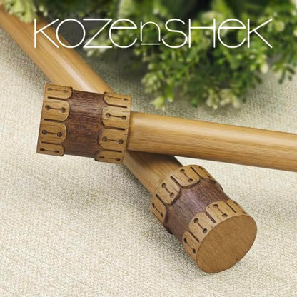 Faux Wood Curtain Rod 72-144 Inch Telescoping Heavy Duty with Finials