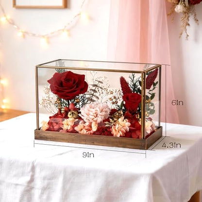 Forever Rose in Glass Dome Gift – Preserved Rose for Mom, Wife, Girlfriend