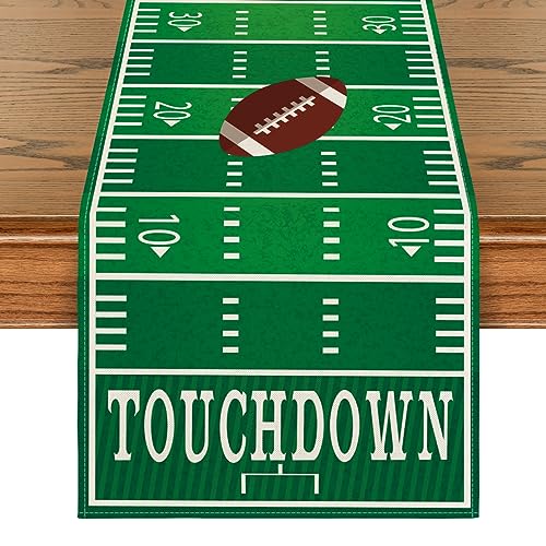 American Football Court Table Runner - Green 13 x 72 Inch for Sports & Party Decor