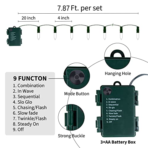 Brightown Battery Operated String Lights - Warm White, 4-Pack, 8 Feet, 20 LEDs