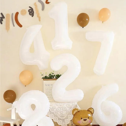 Number 7 Balloon - 40 Inch White Birthday Decoration for 7th, 17th, 27th, and 70th Celebrations