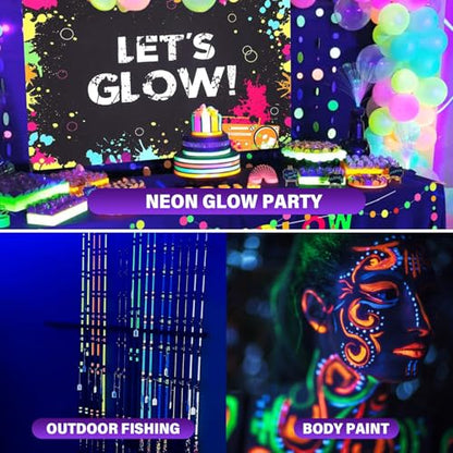 Rechargeable UV Black Light Portable Flood Light for Glow Parties Night Fishing Halloween