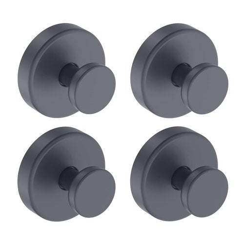 Bntuk Suction Cup Hooks for Shower, Removable Towel Hooks for Bathroom Window Glass Door Wall, Bath Robe Looafh Hook for Hanging - 4 Pack, Grey