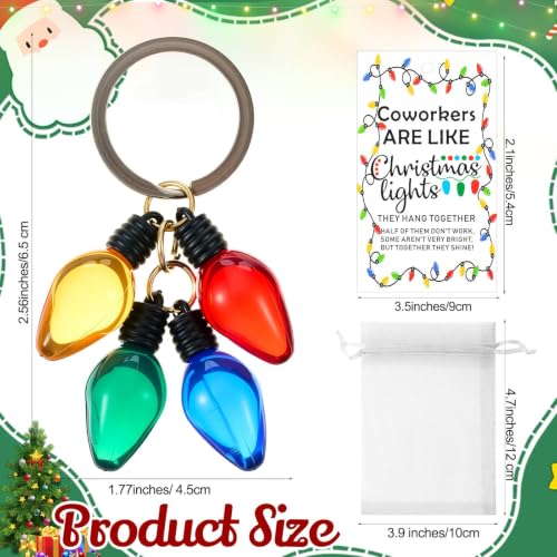 20-Piece Christmas Light Bulb Keychain Gift Set with Cards & Bags - Casual Variation