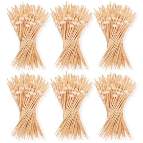 1500 Pack Wooden Cocktail Picks with Ball Top - 4.7 Inch Food Skewers for Drinks & Appetizers