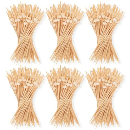 1500 Pack Wooden Cocktail Picks with Ball Top - 4.7 Inch Food Skewers for Drinks & Appetizers